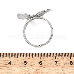 304 Stainless Steel Open Cuff Rings for Women&nbsp;RJEW-K320-01P
