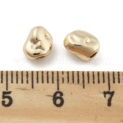 真鍮ビーズ  ナゲット  14KGP本金メッキ  5.5x7x4.5mm  穴：1.6mm&nbsp;KK-M306-01G-04