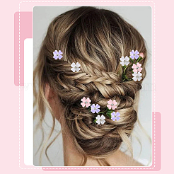30個 3色 亜鉛合金樹脂ヘアファスナー  ラインストーン付き  ミックスカラー  16x16x9mm  10個/カラー&nbsp;OHAR-SC0001-16B