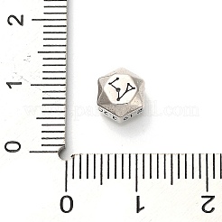 S925 スターリングシルバー ビーズ  ファセットポリゴン  アンティークシルバー  星座  魚座  7.5x7x6mm  穴：3mm&nbsp;STER-K183-03AS-12