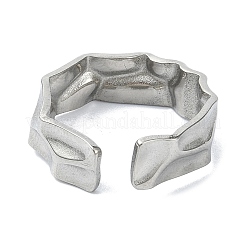 女性用304ステンレススチールカフリング  ステンレス鋼色  調整可能  6mm&nbsp;RJEW-M019-54P