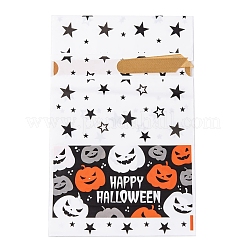 長方形のハロウィンキャンディビニール袋50個  さまざまな形のプリントキャンディ巾着袋  ミックスカラー  23.2x14.9x0.05cm&nbsp;ABAG-U001-01Q