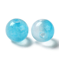 透明なアクリルビーズ  ツートンカラーの  ラウンド  ディープスカイブルー  7.5x7mm  穴：1.8mm  約：1900~2000個/ 500 G&nbsp;OACR-Z006-03F