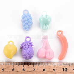 不透明なアクリルビーズ  果物  ミックスカラー  19~30x8~16x5~11mm  穴：3mm&nbsp;X-TACR-S154-45D