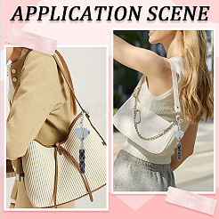 3Pcs 3 Styles 201 Stainless Steel String Bag & Iron with Glass Mirror & Alloy Bowknot Pendant Keychains&nbsp;HJEW-SC0003-27