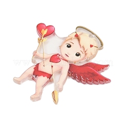 Valentine's Day Opaque Printed Acrylic Pendants&nbsp;OACR-A045-06F