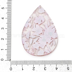 プリント透明アクリルパーツ  花と涙  49.5x32.5x1.5mm  穴：1.6mm&nbsp;FIND-K017-16B