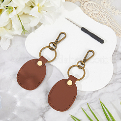 2Pcs PU Imitation Leather Keychains&nbsp;AJEW-CL0001-55A