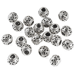 チベット風ヨーロピアンビーズ20個  大穴ビーズ  ロンデル  アンティークシルバー  11x9mm  穴：4.5mm&nbsp;MPDL-TADJ0001-01