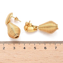 ティアドロップ 304 ステンレススチール ダングル スタッド イヤリング  イオンプレーティング（ip）  ゴールドカラー  33x12.5mm&nbsp;EJEW-C142-12G