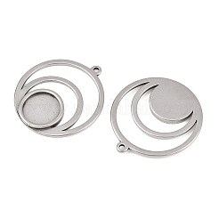 304ステンレススチールペンダントカボションセッティング  ステンレス鋼色  33x30x2.4mm  穴：1.8mm  トレイのサイズ：12mm&nbsp;STAS-H240-48P