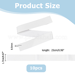 PUレザーバドミントンラケットヘッドプロテクターステッカー10枚  ホワイト  250x17x0.5mm&nbsp;DIY-HS0001-58