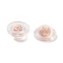 Long-Lasting Plated Brass Silicone Ear Nuts&nbsp;KK-K381-04RG