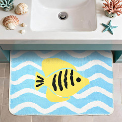 Flocking Fibre Tropical Fish Bath Mat&nbsp;AJEW-FZC0003-05A