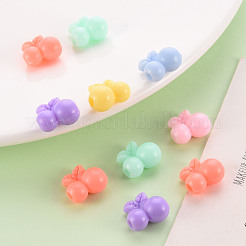 不透明なアクリルビーズ  チェリー  ミックスカラー  13x13x8mm  穴：3.5mm&nbsp;TACR-S154-42D