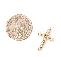 真鍮ビーズペンダント  銅のアクセサリーワイヤーを使って  クロスチャーム  18KGP本金メッキ  27x16x4mm  穴：2.5mm&nbsp;PALLOY-JF04054-01