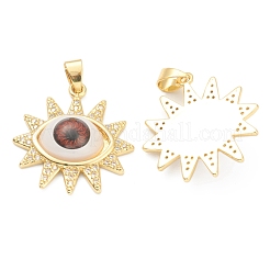 Brass Zirconia Pendants&nbsp;ZIRC-J025-77G