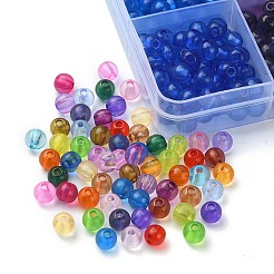 1488個24色透明アクリルビーズ  ラウンド  ミックスカラー  6x5mm  穴：1.8mm  7グラム  約62PCS /カラー&nbsp;MACR-YW0002-68