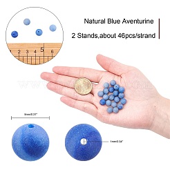 Dyed & Heated Natural Blue Aventurine Beads Strands&nbsp;G-AR0001-54