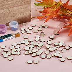 未完成の木の切り欠き  DIY工芸品  六角  ベージュ  10x2.5mm&nbsp;WOOD-DR0001-05B