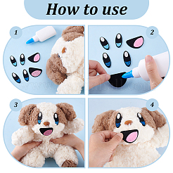4Bags Eye & Mouth Wool Needle Felting Decoration&nbsp;DIY-PH0031-14A