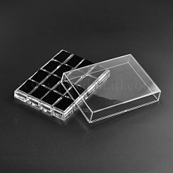 直方体有機ガラスリングディスプレイボックス  ベロアと  16 compertments  透明  14.5x10.7x4cm&nbsp;X-RDIS-N015-03