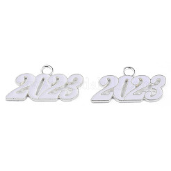 合金エナメルチャーム  カドミウムフリー＆鉛フリー  銀  新年2023  ミックスカラー  19x37x2mm  穴：3.5mm&nbsp;PALLOY-N160-85-S