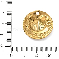 304ステンレススチールエナメルペンダント  ゴールドカラー  シェル形状  24.5x5mm  穴：2.5mm&nbsp;STAS-A092-01C-G