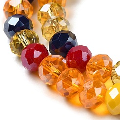 ガラスビーズ連売り  多面カット  ロンデル  ゴールド  8x6mm  穴：1mm  約65~68個/連  15.7~16.1インチ（40~41cm）&nbsp;EGLA-A034-M8mm-47