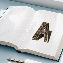 合金クリップ  紙の文書用  学校事務用品  アンティークブロンズ  文字a  50x46x36mm&nbsp;AJEW-WH20054-073AB-01
