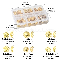 メッキアイアン製ビーズキャップ  5  - 花びらの花  フィリグリー  ゴールドカラー  8x3mm  穴：0.5mm  80pc&nbsp;IFIN-FS0001-41