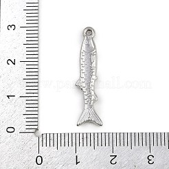304ステンレスペンダント  魚のチャーム  ステンレス鋼色  28.5x7x2mm  穴：1.3mm&nbsp;STAS-K287-08A-P