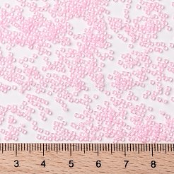 MIYUKIラウンドロカイユビーズ  日本製シードビーズ  15/0  （rr207)ピンク裏地クリスタル  15/0  1.5mm  穴：0.7mm  約250000個/ポンド&nbsp;SEED-G009-RR0207