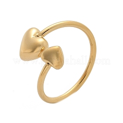 304 Stainless Steel Heart Cuff Rings for Women&nbsp;RJEW-A063-01D-G