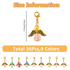 36Pcs 9 Colors Acrylic Pendant Decorations&nbsp;HJEW-FH00015