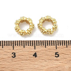 Flower Brass Micro Pave Clear Cubic Zirconia European Beads&nbsp;LS-KK-G557-39G