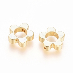 真鍮製ビーズフレーム  長持ちメッキ  花  18KGP本金メッキ  10x10.5x3mm  穴：1mm&nbsp;LS-KK-G389-29G