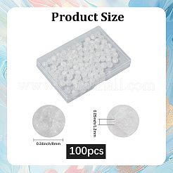 2連売りクラックルガラスビーズ連売り  染め＆加熱  艶消し  ラウンド  透明  8mm  穴：1.2mm  約50~51個/連  15.35インチ（39cm）&nbsp;GLAA-LT0001-01C