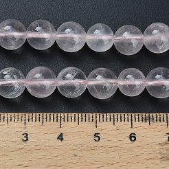 天然石ローズクォーツビーズ連売り  ラウンド  8~8.5mm  穴：0.7mm  約45個/連  15.04''（38.2センチメートル）&nbsp;G-G305-A03-8mm