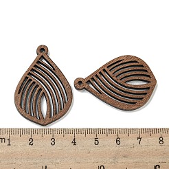 クルミ材のペンダント  ココナッツブラウン  ティアドロップ  40x28x2.5mm  穴：2mm&nbsp;FIND-B042-21F