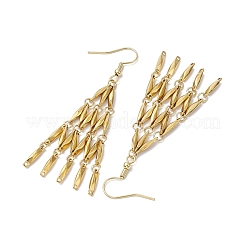 304 ステンレススチール リンクバーチェーン ダングル イヤリング  女性用タッセルシャンデリアピアス  ゴールドカラー  68x21mm&nbsp;EJEW-JE05839-01