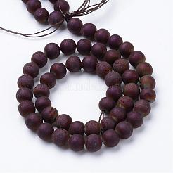 Electroplated Natural Druzy Geode Agate Bead Strands&nbsp;G-R345-10mm-60