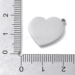 304ステンレスペンダント  母と息子のチャーム付きハート  変色防止  ステンレス鋼色  16x18x2mm  穴：1.4mm&nbsp;STAS-Z121-30P