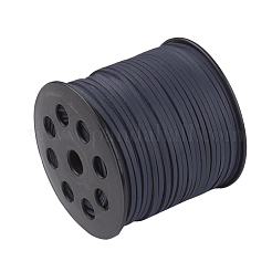 スエード調コード  フェイクレース  模造革でカバー片側  プルシアンブルー  2.7x1.4mm  約98.42ヤード（90m）/ロール&nbsp;LW-JP0005-11