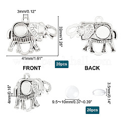 40Pcs 2 Style Tibetan Style Alloy Pendant Cabochon Settings&nbsp;FIND-PH0004-86