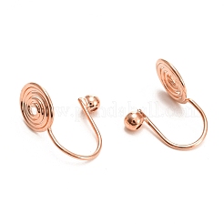 Brass Clip-on Earring Converters Findings&nbsp;KK-D060-02RG