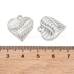 合金ペンダント  ハートチャーム  ラックめっき  プラチナ  20x18x3.5mm  穴：1.8mm&nbsp;FIND-D044-24P