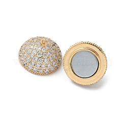 Brass Micro Pave Cubic Zirconia Magnetic Clasps&nbsp;KK-U052-15G