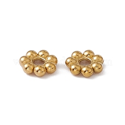 イオンプレーティング（IP）304ステンレススチールデイジースペーサービーズ  花  18KGP本金メッキ  4x1.5mm  穴：1.4mm&nbsp;STAS-G291-01A-G