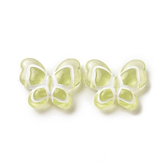 スプレー塗装透明アクリルビーズ  蝶  黄緑  17.5x21x6mm  穴：1.6mm  約415個/500g&nbsp;OACR-E015-30